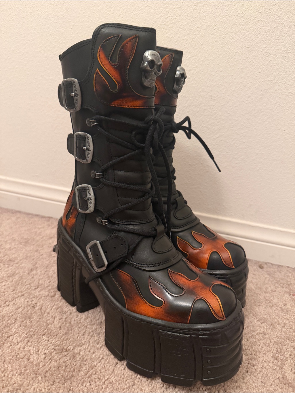 New Rock Flame Boots M-Tm543-C1